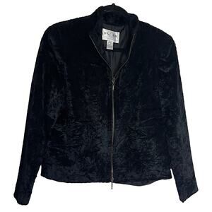 Oscar Oscar Del La Renta Vintage Y2K Faux Fur Jacket Black Size 6